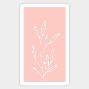 Pink Wildflowers Botanical Minimalist Line Art Sticker